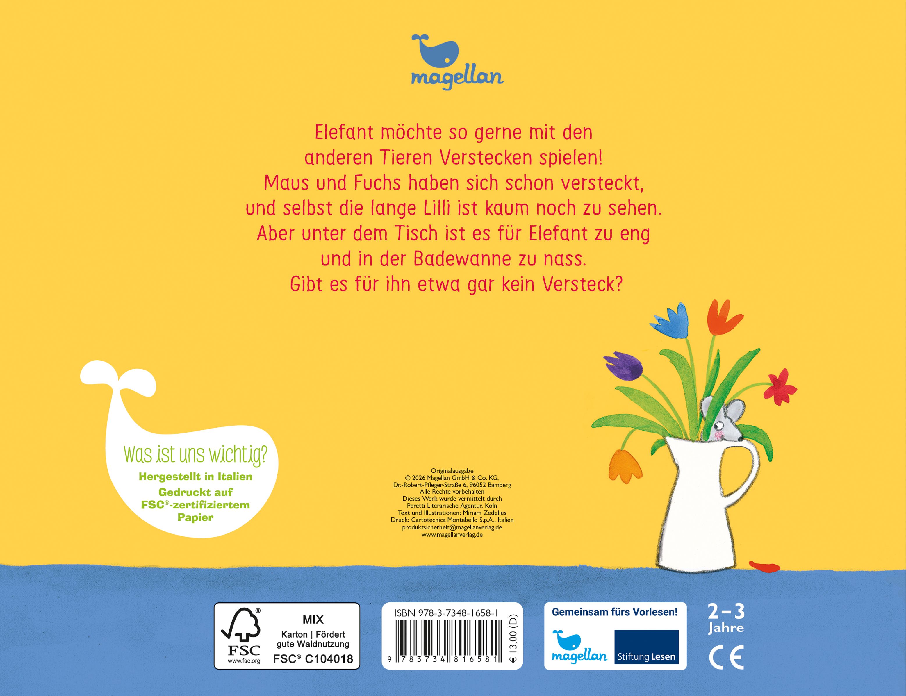 Elefant versteckt sich
