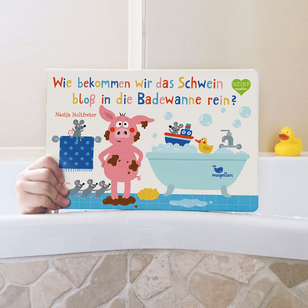Wie bekommen wir das Schwein bloß in die Badewanne rein?