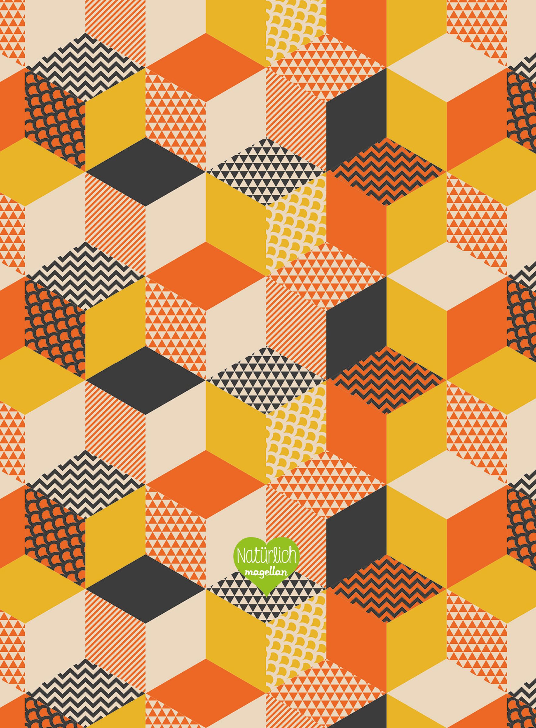 Notizbuch No. 76 - Orange Cubes